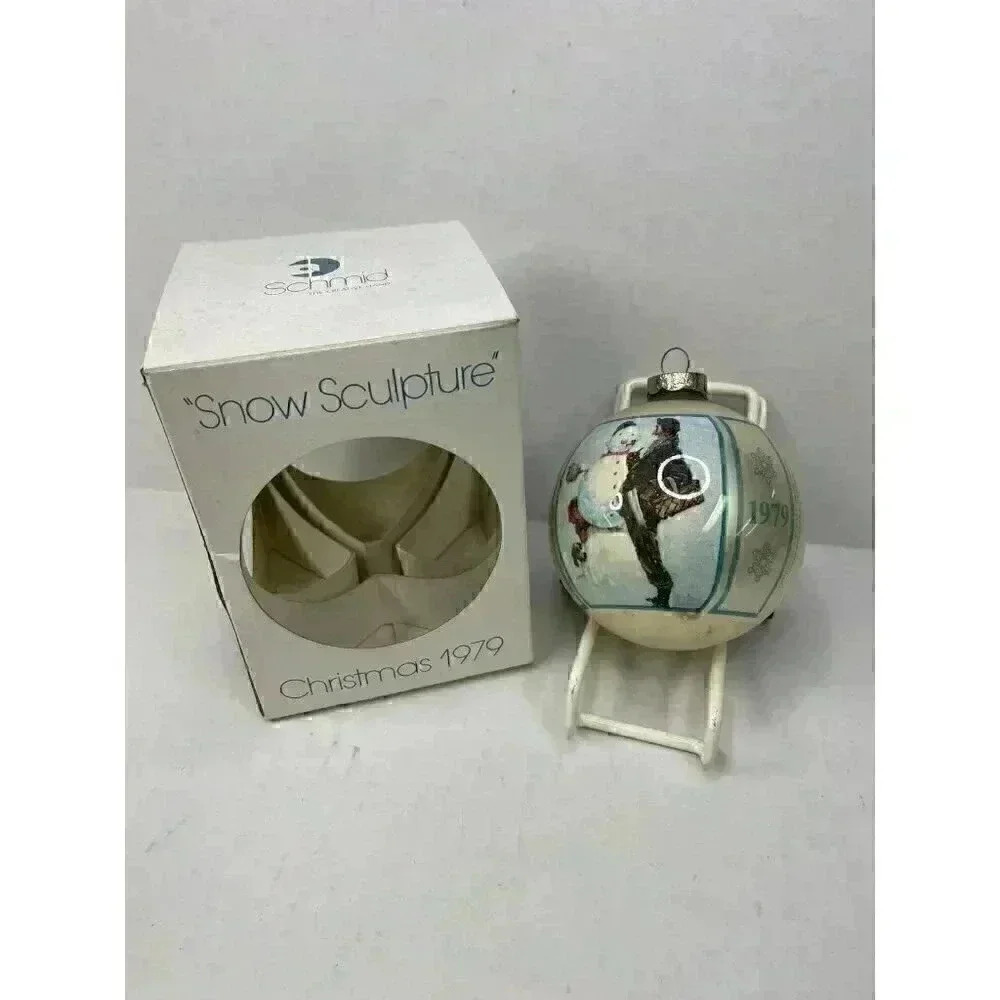 Vintage Norman Rockwell Ornament Snow Sculpture 1979